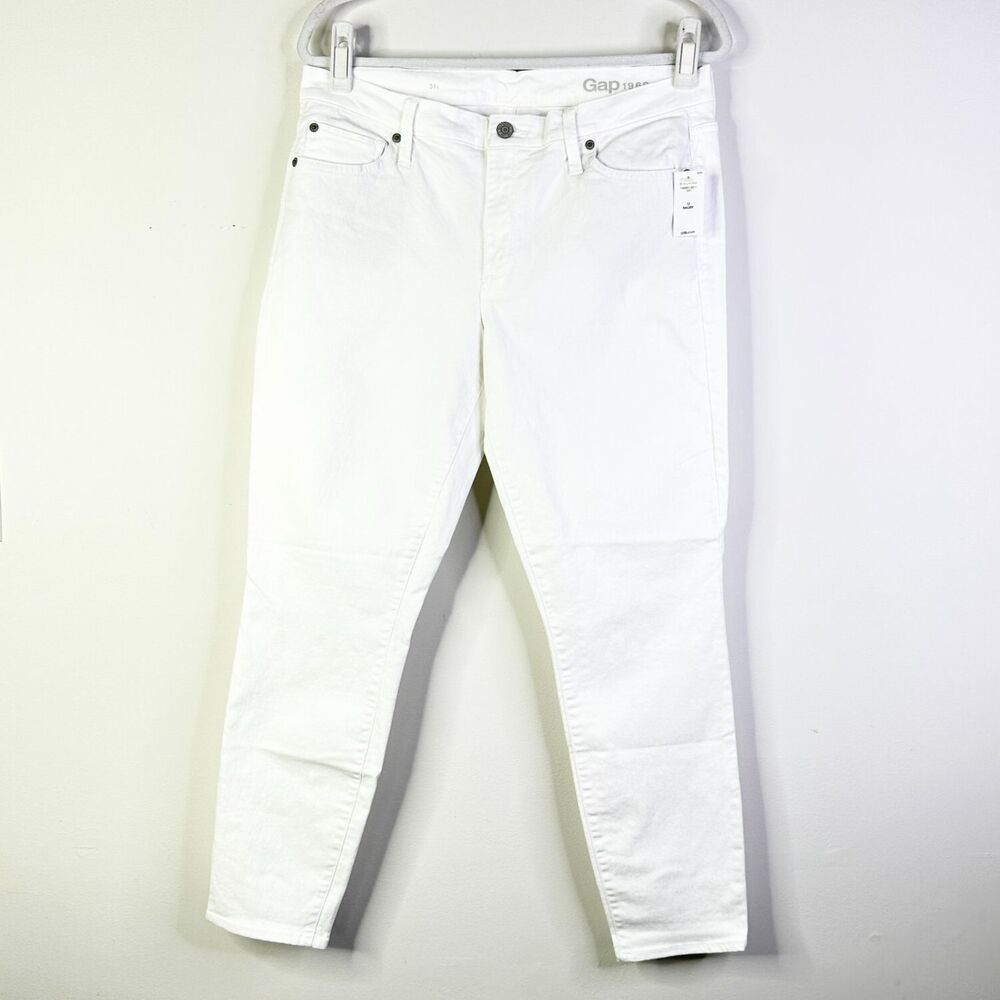 Gap Jeans Women 31S White True Skinny Mid Rise Stretch Preppy 5 Pocket Y2K NWT